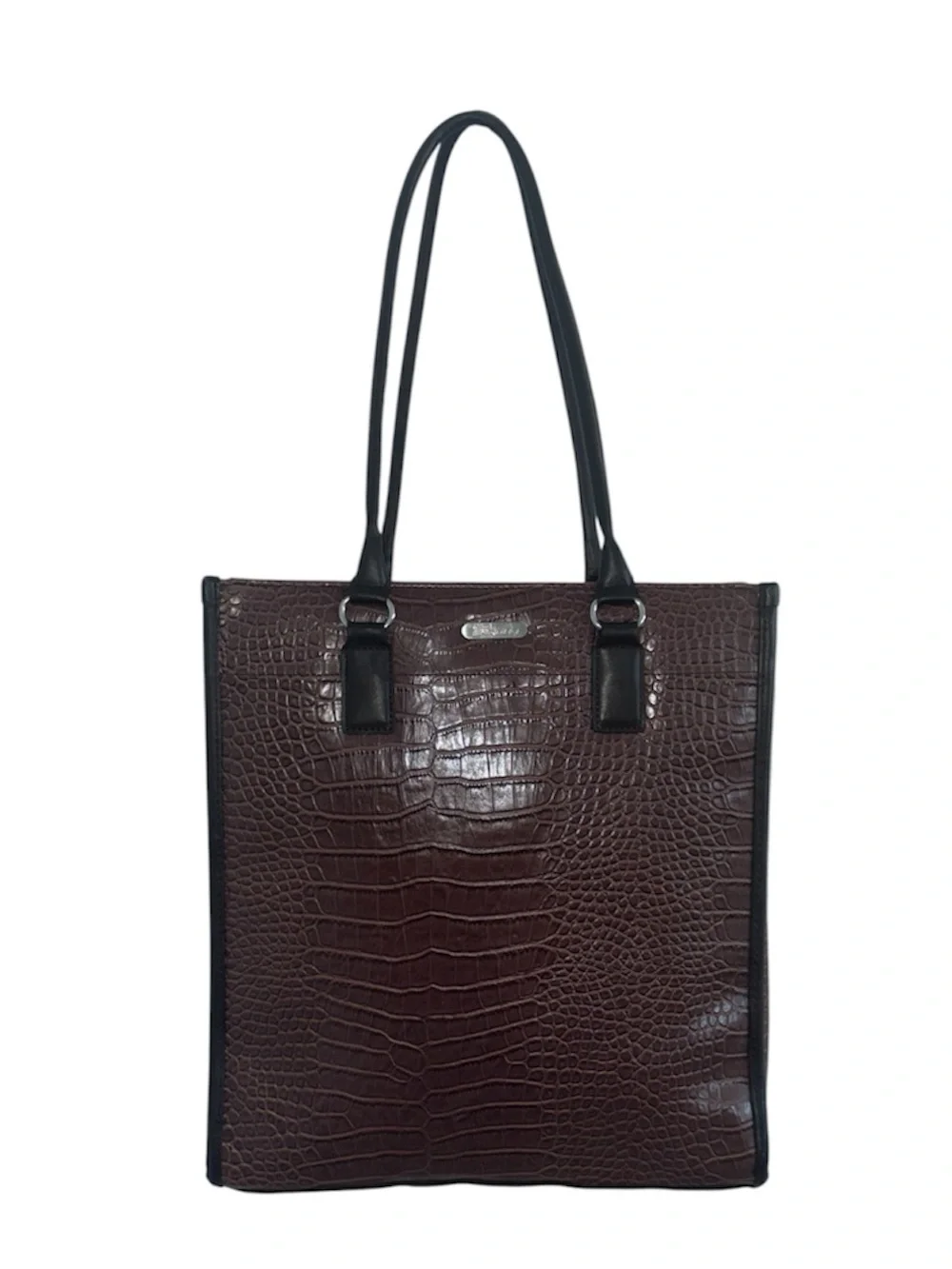 Targus Brown Laptop Handbag Tote Faux Alligator Embossed Women’s Travel Bag